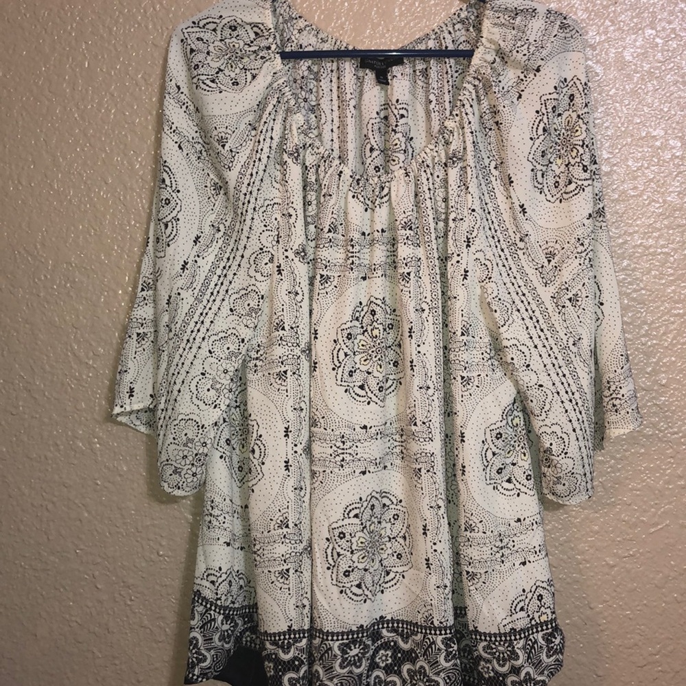 Signature Studio - Black and Ivory Blouse - 1X